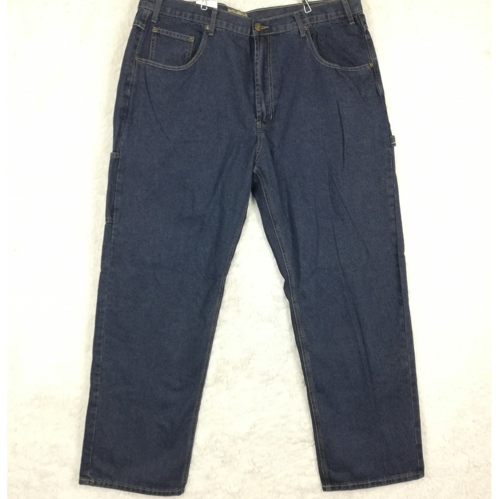 Field N Forest Mens Jeans Carpenter Blue Denim Relaxed Fit Medium Wash 42x32 New